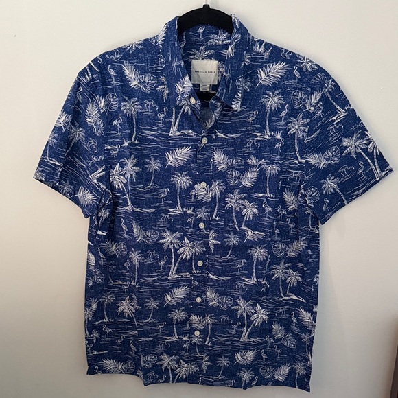American Eagle Outfitters Other - American Eagle Outfitters Blue Palm Print Shirt